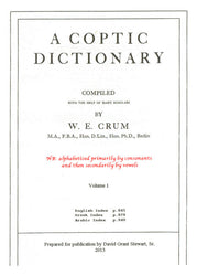 A Coptic Dictionary